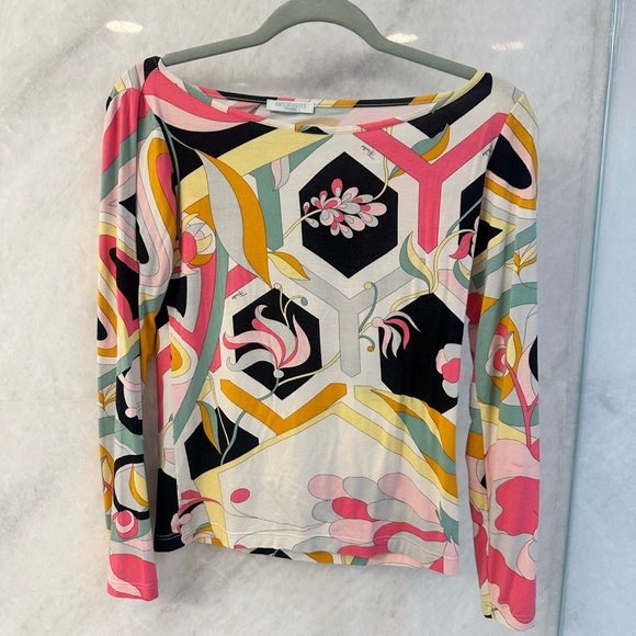Emilio Pucci Multicolor Long Sleeve Top - Picture 1 of 3